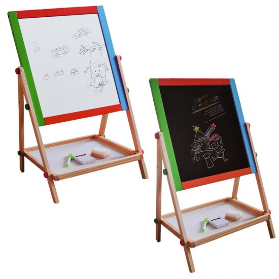 Tablita magnetica din lemn cu 2 fete si accesorii