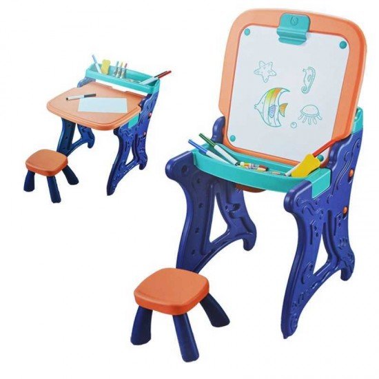 Tablita sevalet cu scaunel si accesorii pentru baieti