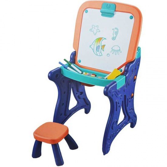 Tablita sevalet cu scaunel si accesorii pentru baieti