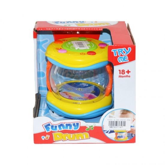 Jucarie bebe toba cu lumini Funny Drum