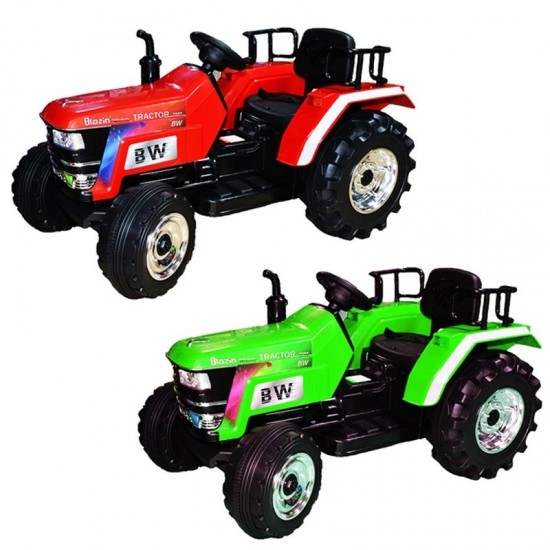 Tractor electric cu acumulator si 2 motoare 12V - Verde