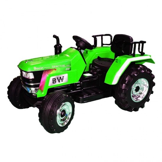 Tractor electric cu acumulator si 2 motoare 12V - Verde