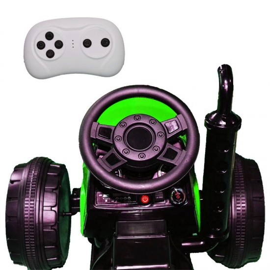 Tractor electric cu acumulator si 2 motoare 12V - Verde