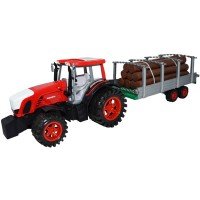 Tractor cu remorca si lemne
