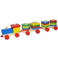 Trenulet de lemn cu cuburi