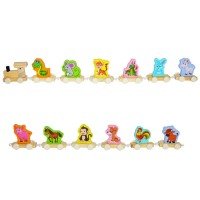 Trenulet educativ din lemn cu animale