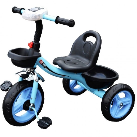 Tricicleta cu muzica, lumini si cosulet - Albastru