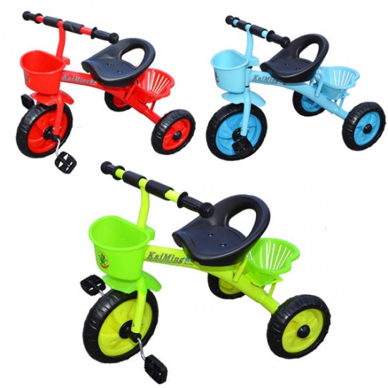 Tricicleta cu pedale si 2 cosulete