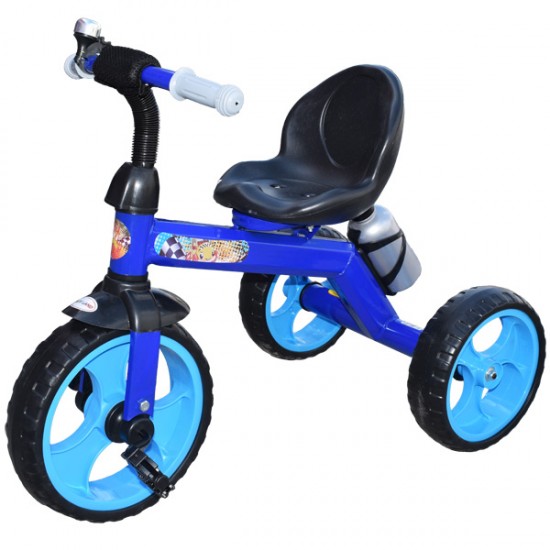 Tricicleta cu roti mari si sticla de apa