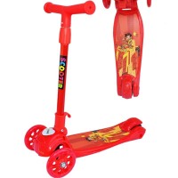 Trotineta pentru copii pliabila cu roti silicon - Rosu