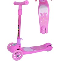 Trotineta pentru copii pliabila cu roti silicon - Roz