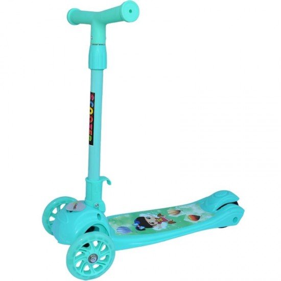 Trotineta pentru copii pliabila cu roti silicon - Turcoaz