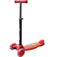 Trotineta cu roti silicon, leduri si cadru metalic - Rosu