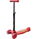 Trotineta cu roti silicon, leduri si cadru metalic - Rosu