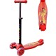 Trotineta cu roti silicon, leduri si cadru metalic - Rosu