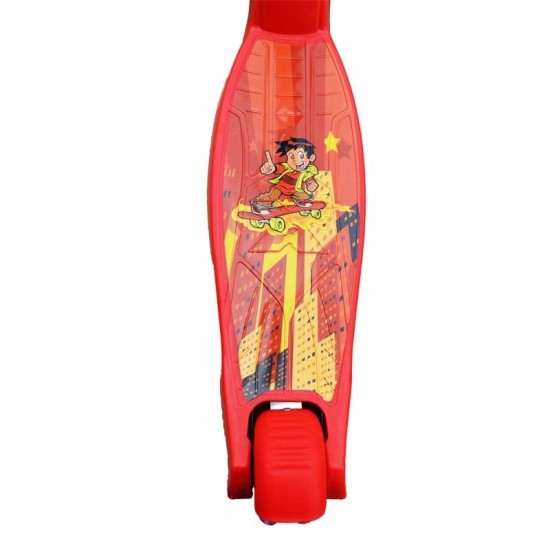 Trotineta cu roti silicon, leduri si cadru metalic - Rosu