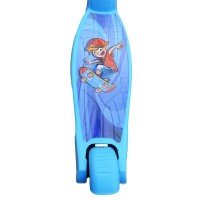 Trotineta cu roti silicon, leduri si cadru metalic -  Albastru