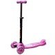 Trotineta cu roti silicon, leduri si cadru metalic - Roz