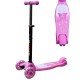 Trotineta cu roti silicon, leduri si cadru metalic - Roz