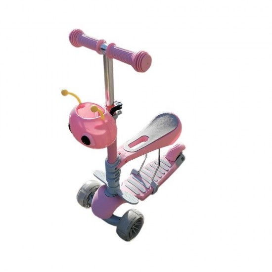 Trotineta copii cu scaunel detasabil Omida - Roz