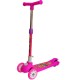 Trotineta plastic si metal cu 3 roti si led