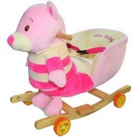 Ursulet balansoar din lemn si plus cu rotile
