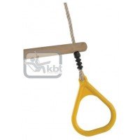 Trapez din lemn cu inele din plastic - Galben - 2,55 m