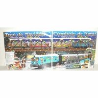 Trenulet electric Christmas cu lumina, pod si tunel