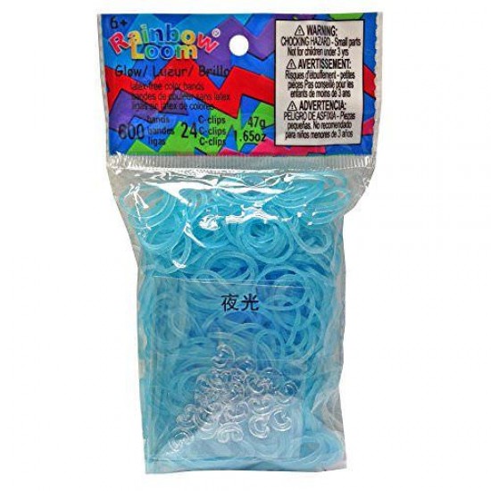 Elastice Rainbow Loom - Stralucesc in intuneric Albastru