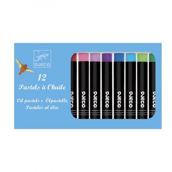 12 Culori pastel de ulei Djeco