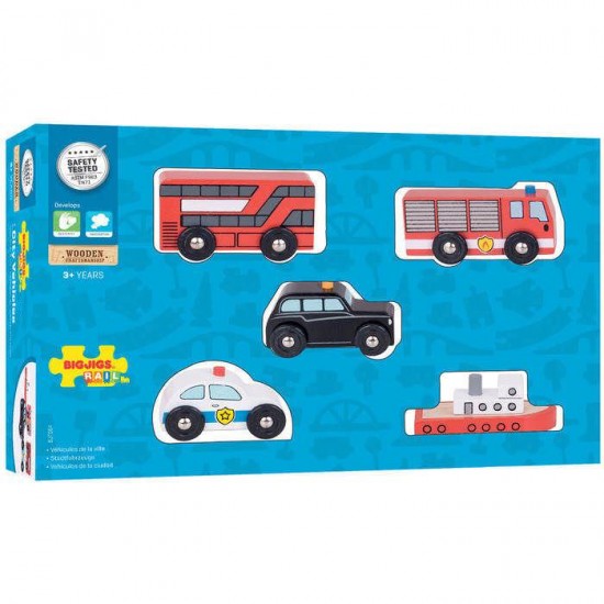 Set 5 vehicule din lemn - BigJigs