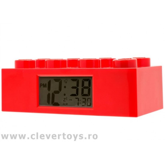 Ceas desteptator LEGO caramida rosie 9002168