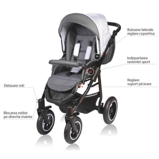 Carucior Crooner 2 in 1 - Vessanti - Gray