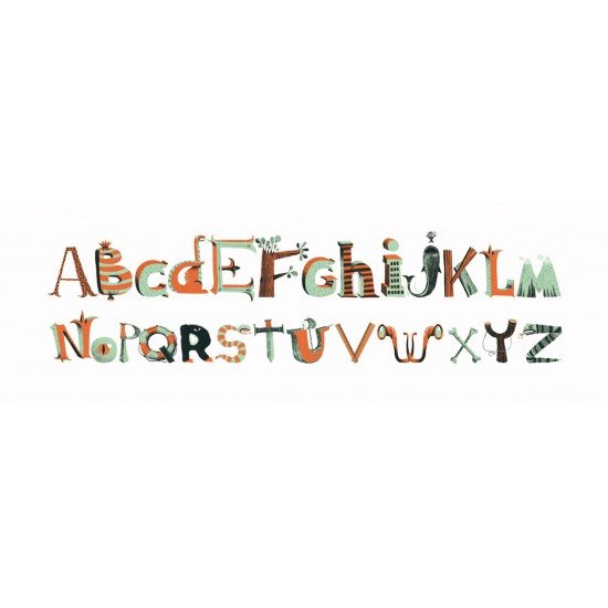 Abtibilduri de perete litere baieti Djeco