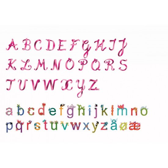 Abtibilduri de perete litere fete Djeco