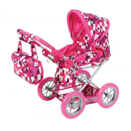 Carucior 2 in 1 pentru papusi Ruby Crazy Squares