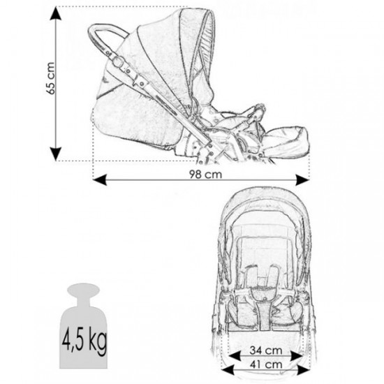 Carucior 3 in 1 Bexa Ideal Grey