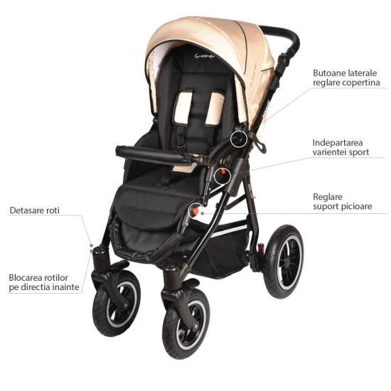 Carucior Crooner 3 in 1 - Vessanti - Cream