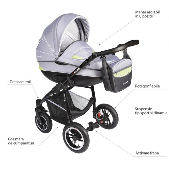 Carucior Crooner 3 in 1 - Vessanti - Green/Gray