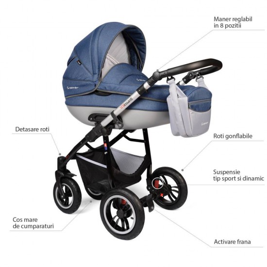 Carucior Crooner Prestige 2 in 1 - Vessanti - Blue