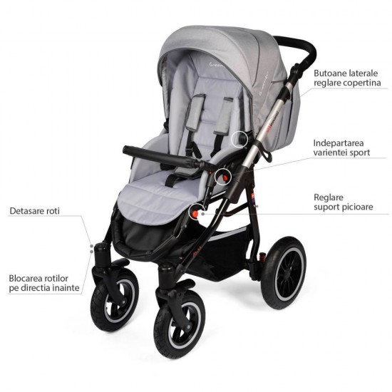 Carucior Crooner Prestige 2 in 1 - Vessanti - Light Gray