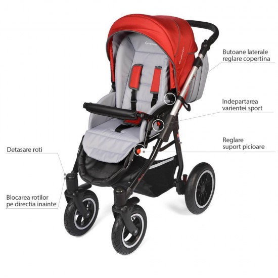 Carucior Crooner Prestige 2 in 1 - Vessanti - Red