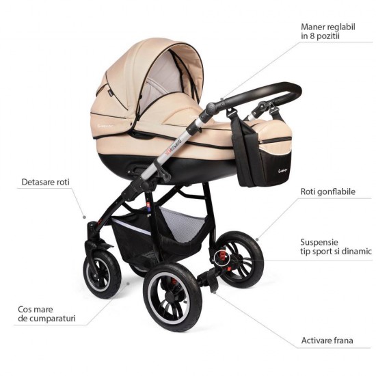 Carucior Crooner Prestige 3 in 1 - Vessanti - Cream