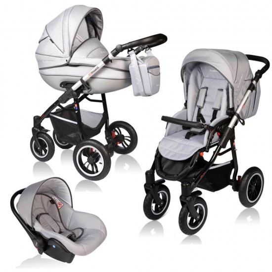 Carucior Crooner Prestige 3 in 1 - Vessanti - Light Gray