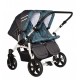 Carucior gemeni PJ Stroller 2 in 1 Blue
