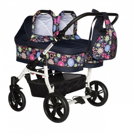 Carucior gemeni PJ Stroller 2 in 1 Multicolor