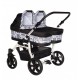 Carucior gemeni PJ Stroller 3 in 1 Black