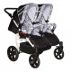 Carucior gemeni PJ Stroller 3 in 1 Black