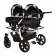 Carucior gemeni PJ Stroller 3 in 1 Black