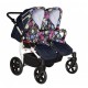 Carucior gemeni PJ Stroller 3 in 1 Multicolor